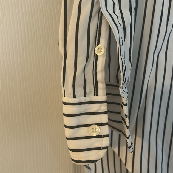 Crisp Striped Button Down with Tuxedo Bib Detail - Picture 3 of 5